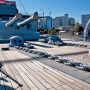 【三笠公園】そして国旗がはためく艦首甲板