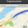 100km op de 5-baans A2 went nooit. Zelfs m’n flitser-app is blij als de trajectcontrole voorbij is (rechtsboven). 