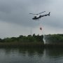 #APDAir1 conducting water drop training at Lake Walter E. Long. #WhatTheHelicopter. Preparing for fire season. 