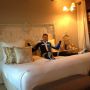 Our last two hotels have been ibis and campanile. Today's hotel has a bed bigger then their rooms. 