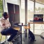Joost Romeijn, Founder of Sunweb is watching his own talk show with Tom Dumoulin at Sundio HQ in Rotterdam #creatingmemories