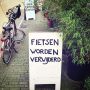 3 street signs stating that bike parking is not allowed, sorting little effect 