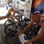 Iris Slappendel warming up for prologue in Route de France. 