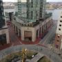 Niet zo luxe als ons hotel in Philadelphia, maar het uitzicht is wél mooi vanuit de Hilton slaapfabriek.