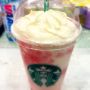 今日から発売の"ストロベリー クリーム フラペチーノ"だって！これ１杯で何カロリーだろ？(  ‾᷄꒫‾᷅;)＜美味いけど...