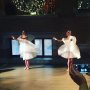 Ballerinas at the Christmas tree revelation party at the Conservatorium hotel in Amsterdam this evening.