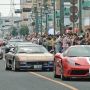 【蔵の街スーパーカーパレード】道路を封鎖している区間がパレードに参加した台数に対して短い＆道路も対向一車線なので隊列はすぐに一列に...(；´Д｀)