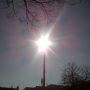De zon de hemel ingetakeld