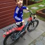 K. En een nieuwe fiets. Nu nog leren fietsen...