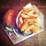Talking apps and sports and having something to eat with it... 
