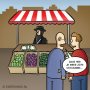 Ondertussen op de markt. #cartoon