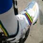 Custom made shoes by @ShimanoRoad. I know where I did it for last year: rainbow stripes & gold everywhere now:-)