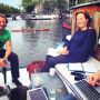 Praten over #roeien werkt het best zo 
#amstel #boot #