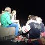 voor radio bij de voorleeswedstrijd op Pabo Edith Stein in Hengelo