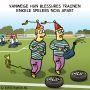 Vanwege hun blessures trainen enkele spelers van #oranje nog apart #cartoon