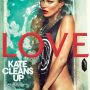 Kate Moss ‘uit de kleren’ en in bad voor de cover van LOVE magazine