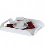 Get the set of six stylish coffee trays in white color!