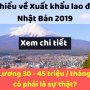 Xuất khẩu lao động Nhật Bản 2019