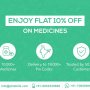 Flat 10% DISCOUNT on Online Medicines