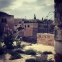 The Old City, flowers and barb wire
