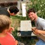 Lard showing us his bees