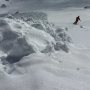 Skiing next to an (old) avalanche.