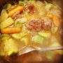 Making soup.